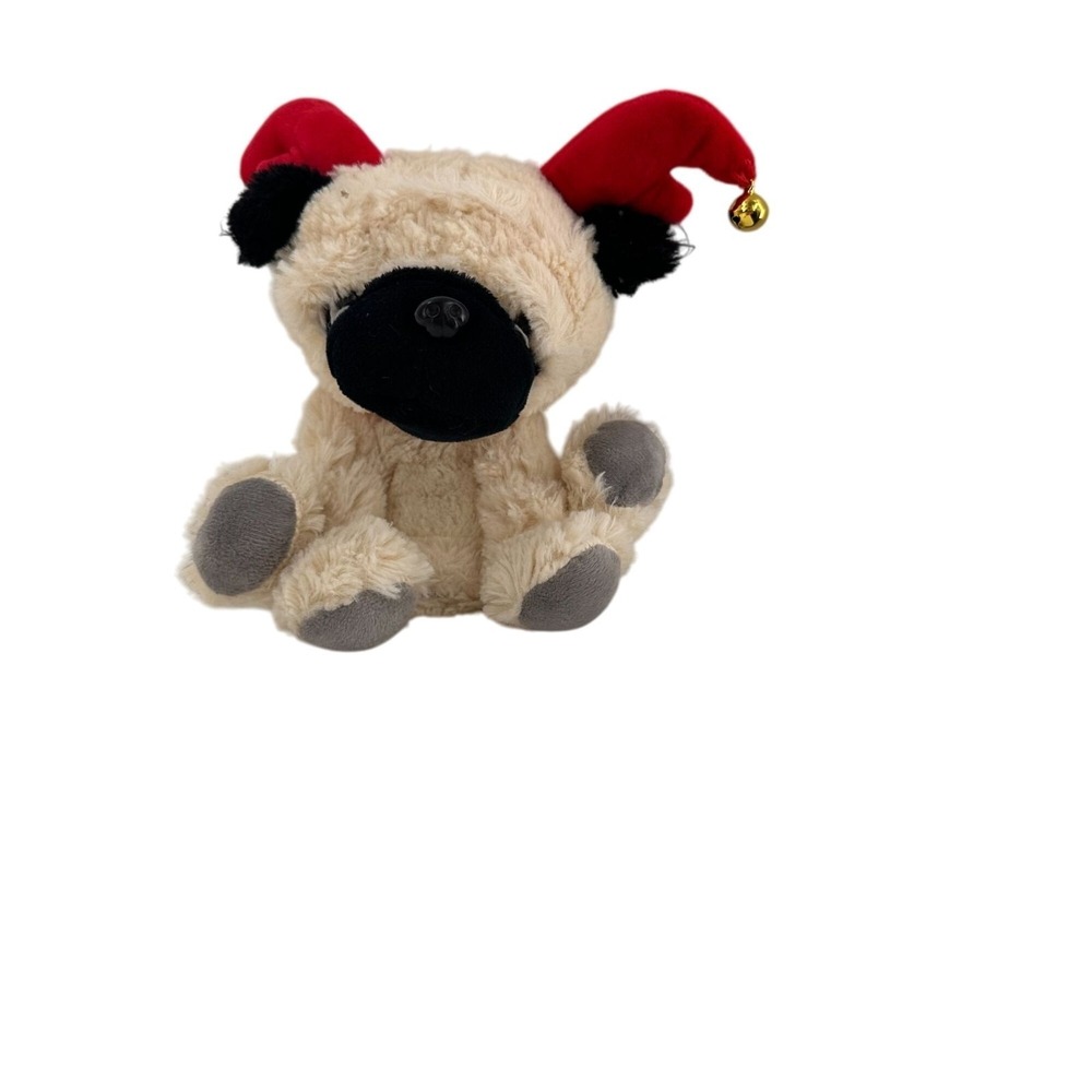 Walmart Plush Pug Dog Stuffed Animal With Red Holiday Hat‎ Bell Holiday Dancing